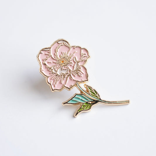 Pink Peony Enamel Pin