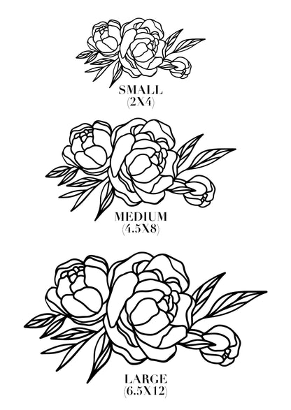Peony Bouquet Vinyl Decal